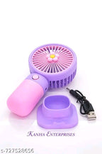 Cute Mini Portable Handheld Fan with Flower Accent – Rechargeable USB Desk Fan