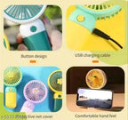 Cute Mini Portable Handheld Fan with Flower Accent – Rechargeable USB Desk Fan